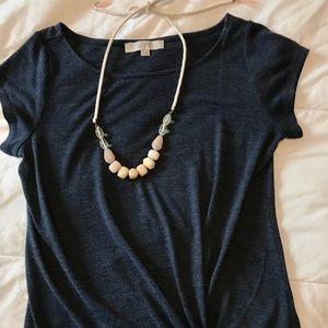 Navy Loft knotted tee shirt
